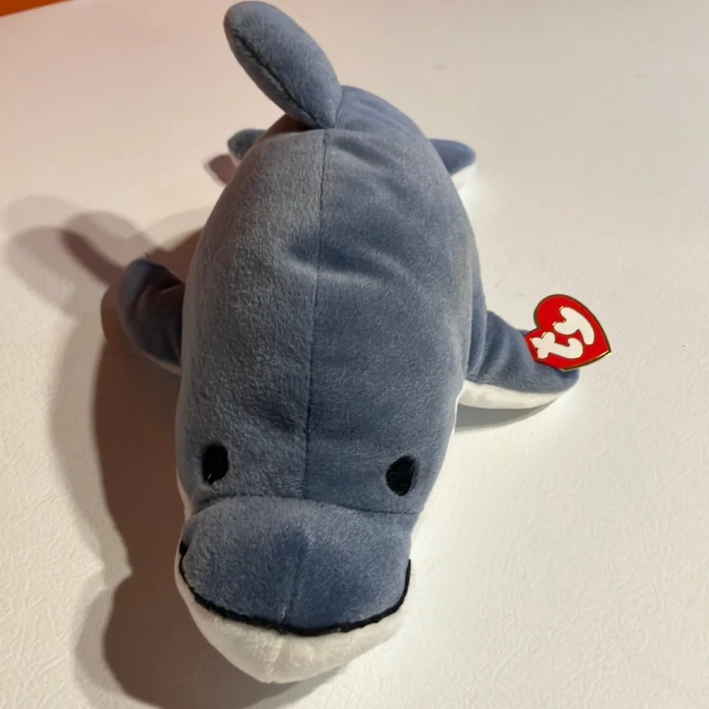 TY‎ Pillow Pal Plush Gray Dolphin Toy